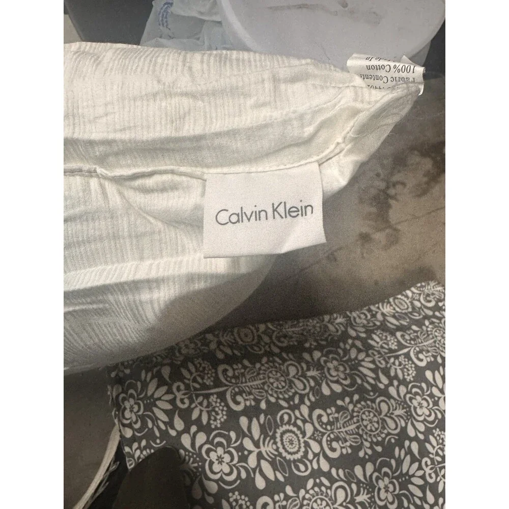 2 Ikea Akerkulla Gray White Euro Pillow Cover Shams Floral Square 26x26 Zipper